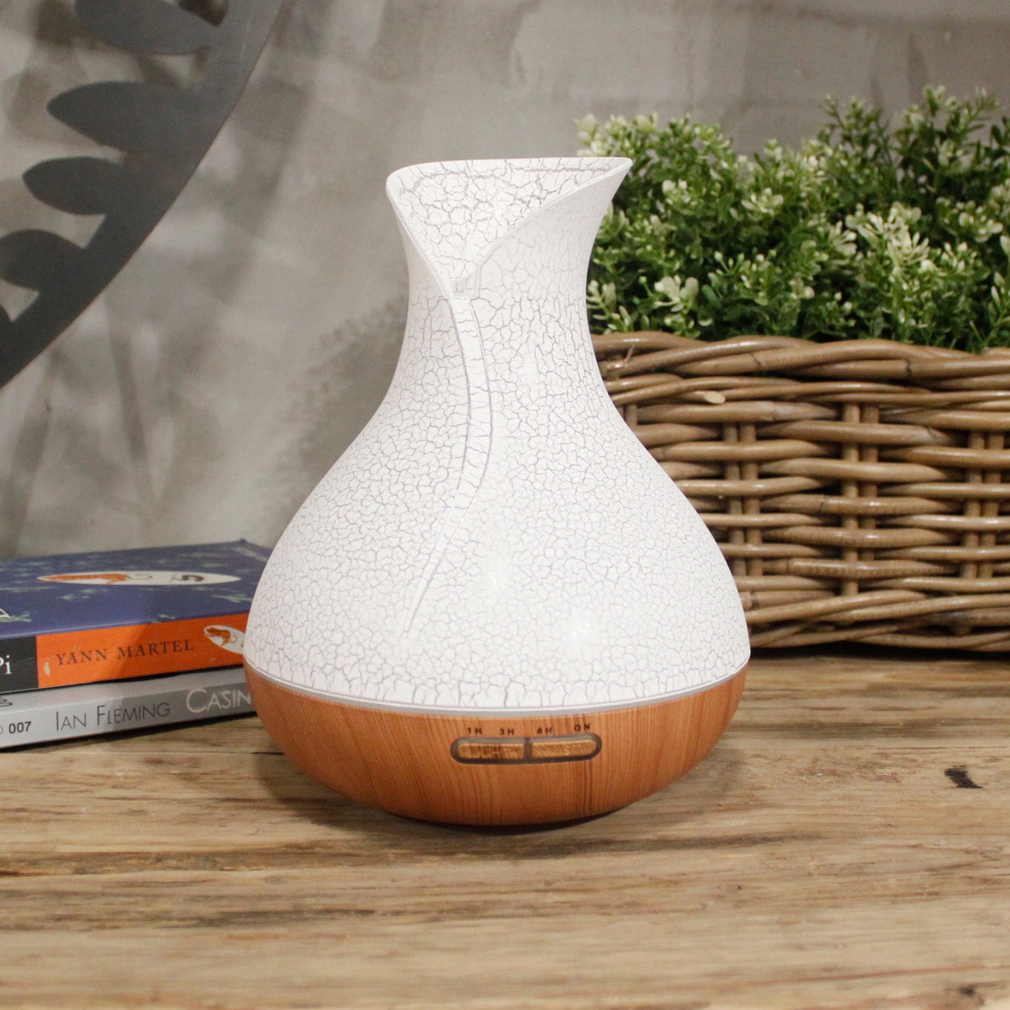 400ml Palma Ultrasonic Aroma Diffuser with Shell Effect, USB, 7 Color LED Lights, Auto Shut-Off, and 3-6 Hour Timer